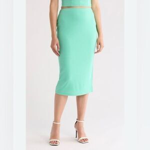 NWT AFRM Los Angeles Port Ribbed Pencil Skirt in Mint Green - Size XS